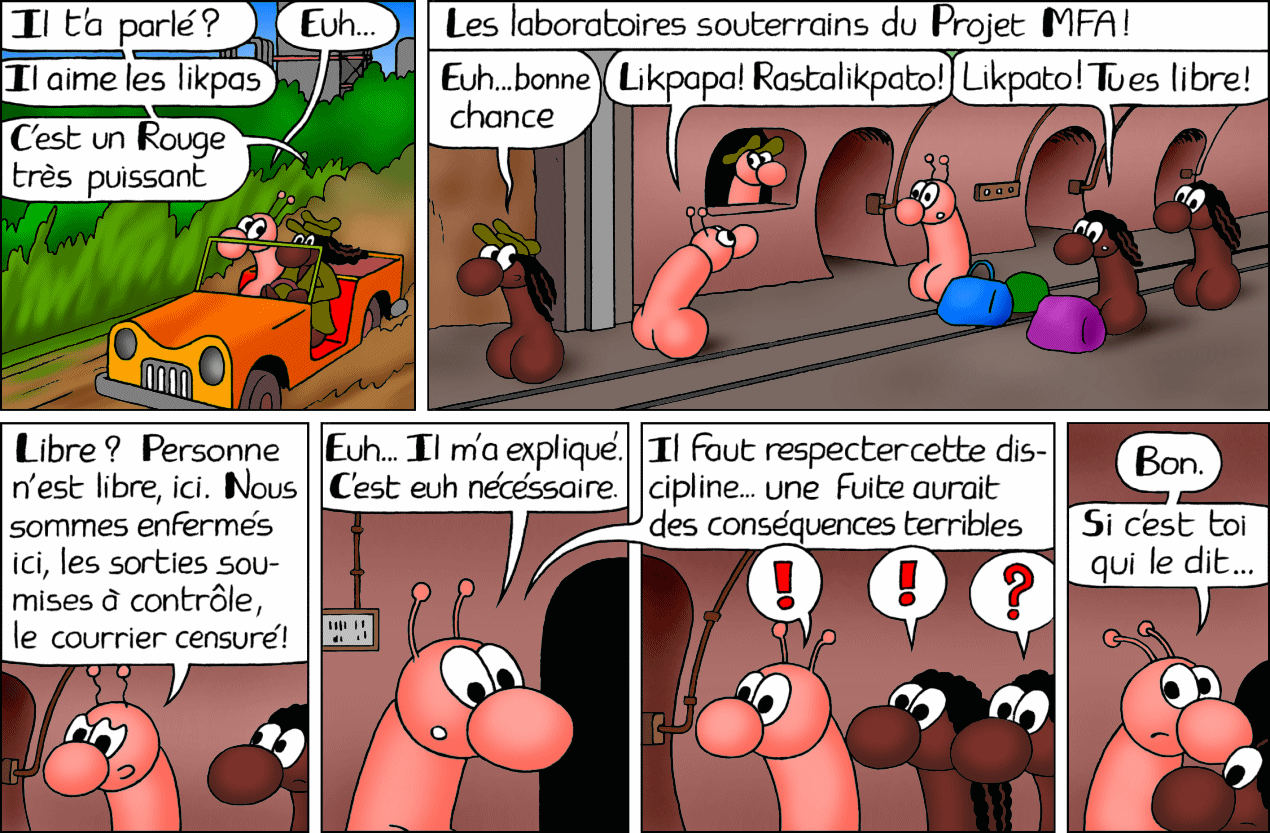 De nouveau avec ses amis, Likpato explique qu'il faut accepter la discipline.