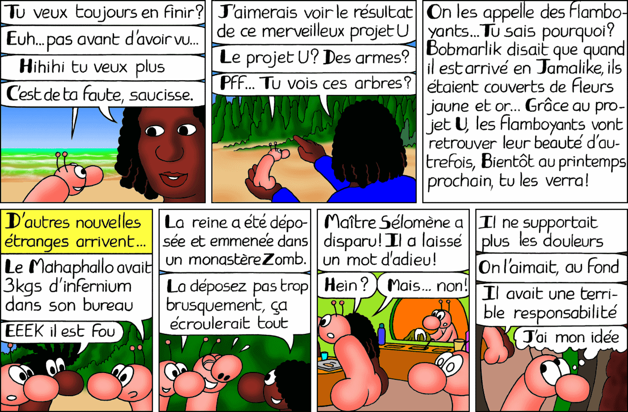 Alors que RastaDoudouna parle du futur climat réparé, les Likpas apprennent la disparition de Maître Sélomène!