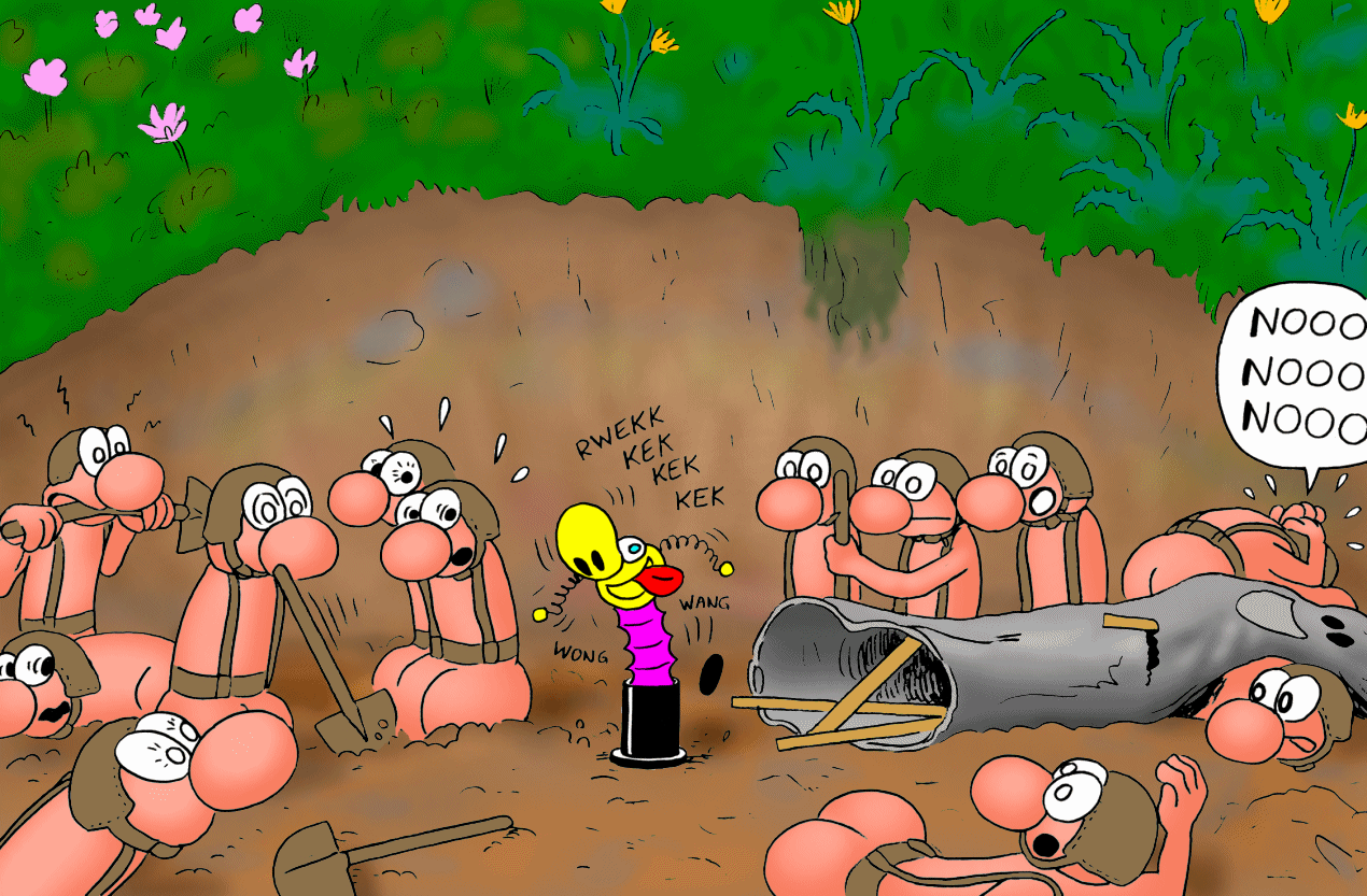 But instead of an explosion, it is a joke! No effect, save that it made them lose several hours