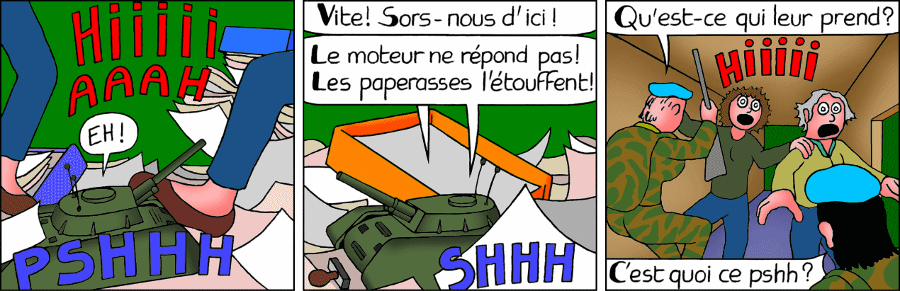 Les employées fuient la fuite de gaz en panique